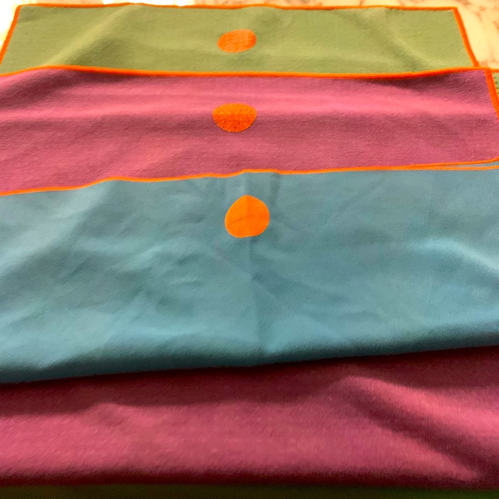 Manduka YogiToes Mat Towels (2) and Manduka YogiToes Hand Towel (1)